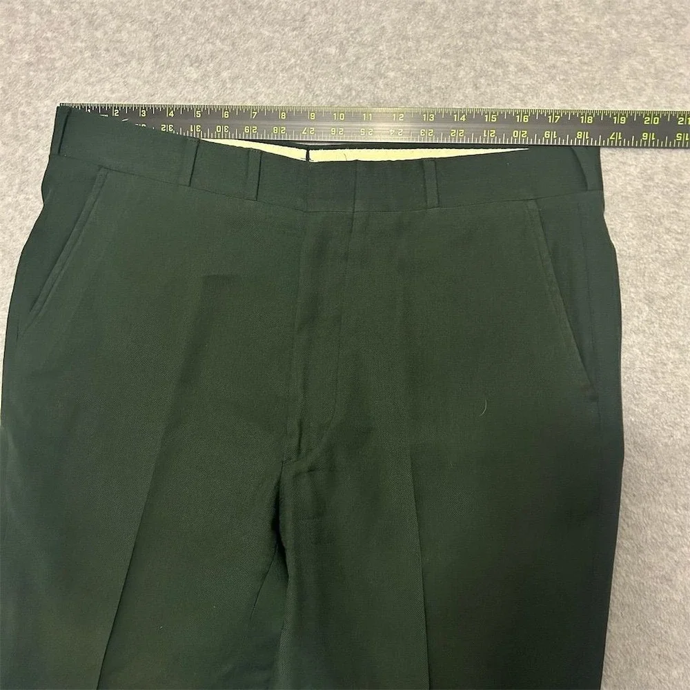 Vintage Corbin Pants Men's 36 Green Dress Prime Flannel Straight Mac Hugh Inc.